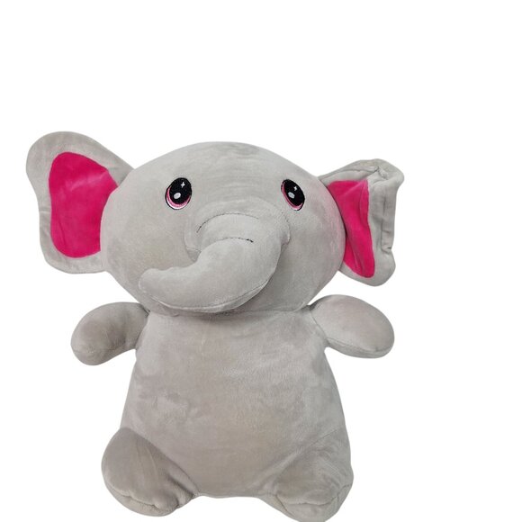 Greenbrier Elephant Plush Toy Gray Stuffed Animal Pink Ears Soft And Cuddly 14” - Picture 1 of 6